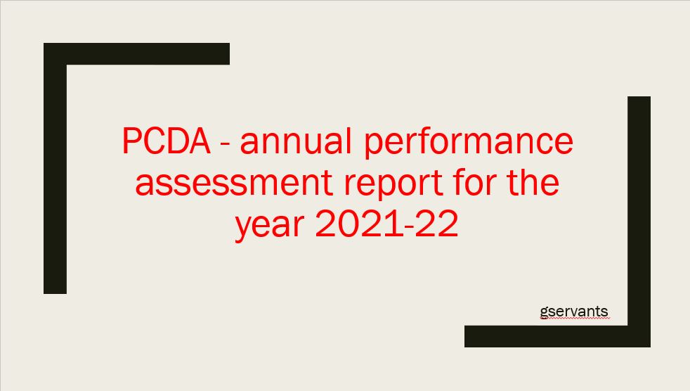 Pcda Annual Performance Assessment Report For The Year