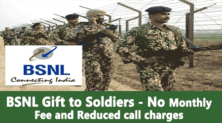 BSNL call charges to Soldiers