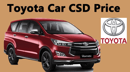 Toyota Car CSD Price List