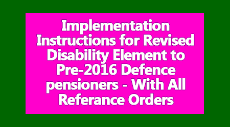 Revised Disability Element to Pre-2016 Defence pensioners