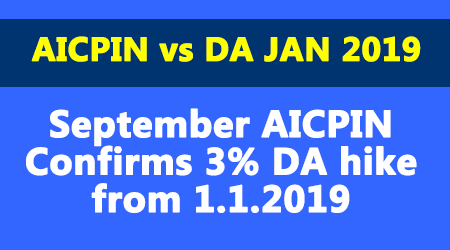 September AICPIN Confirms 3% DA hike from 1.1.2019