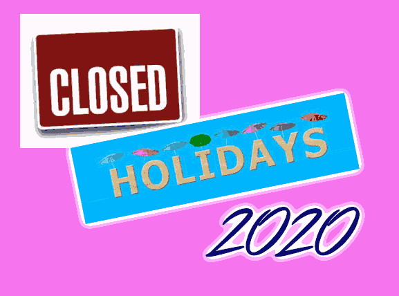 Closed Holidays for the year 2020 - Gservants News