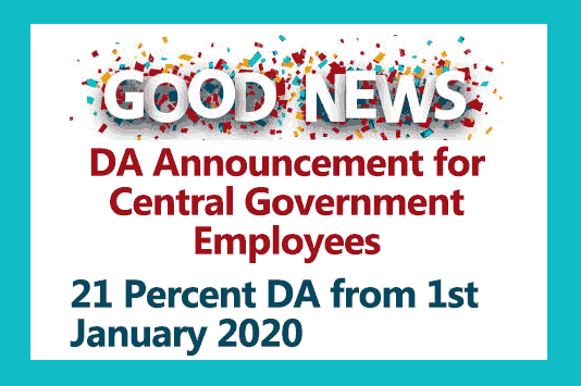 DA Announcement for Central Government Employees