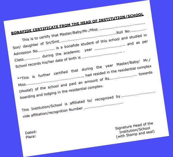 Children Education Allowance Bonafide Certificate Proforma pdf - Gservants News