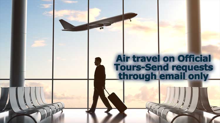 Air travel on Official Tours requests through email only