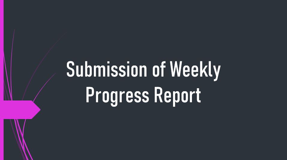 Submission of Weekly Progress Report