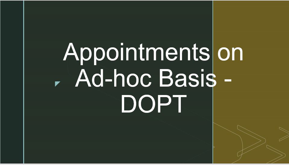 Appointment On Ad Hoc Basis Meaning