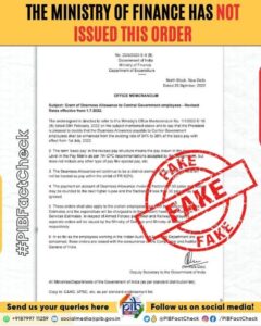 Fake Order regarding DA effect from 01.07.2022