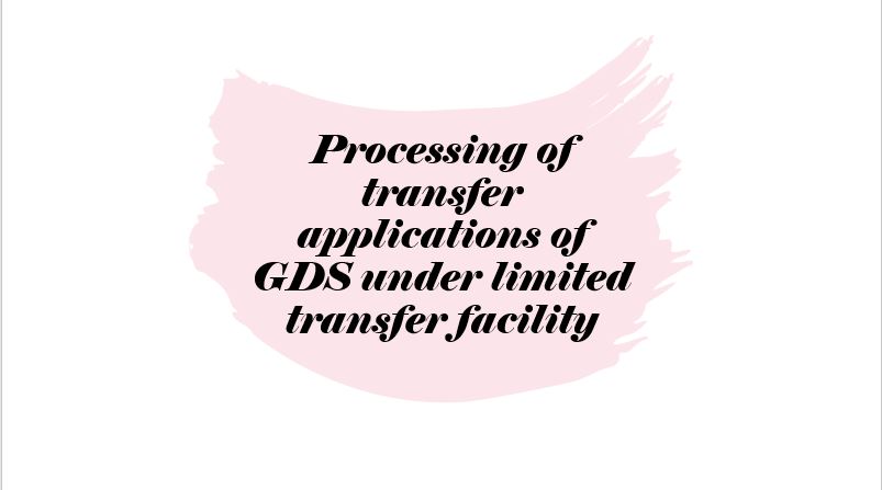 Transfer applications under GDS online transfer Portal