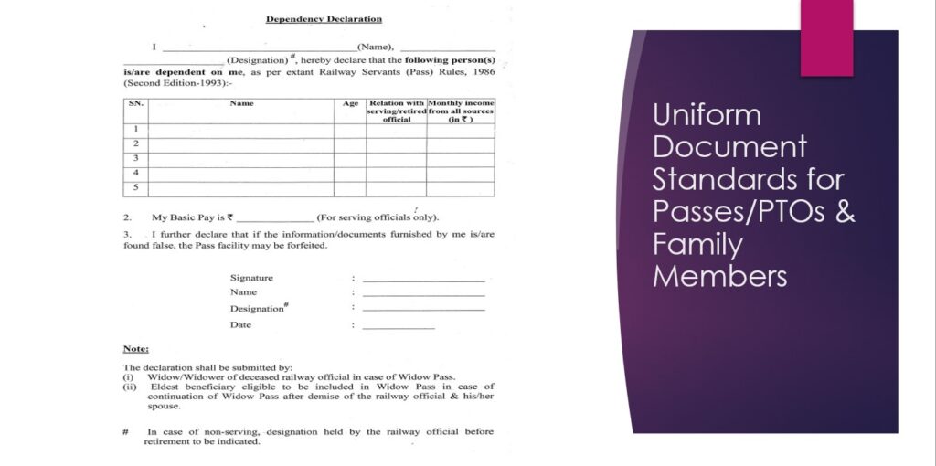 Uniform Document Standards for Passes/PTOs & Family Members