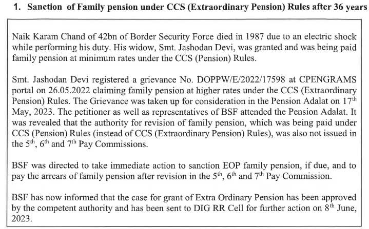 Sanction of Family pension - Gservants News